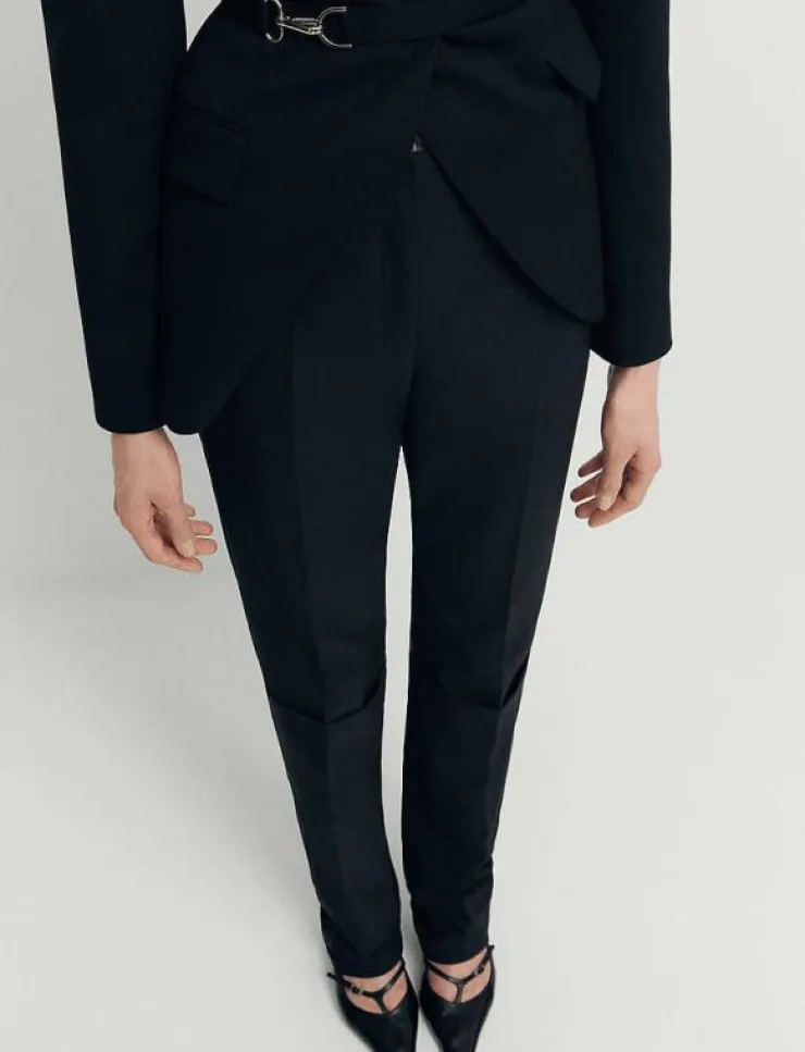 Kvinnor Mango Byxor|Straight pleated trousers - Raka byxor