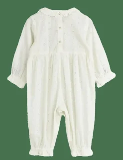 Barn Mini Rodini Nederdelar|Strawberry emb schiffli jumpsuit - Nederdelar