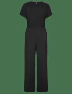 Kvinnor Calvin Klein Jumpsuits|Stretch Crepe Jumpsuit with Belt - Jumpsuits