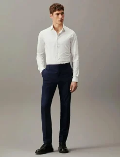 Calvin Klein Byxor|STRETCH WOOL SLIM SUIT PANT - Kostymbyxor