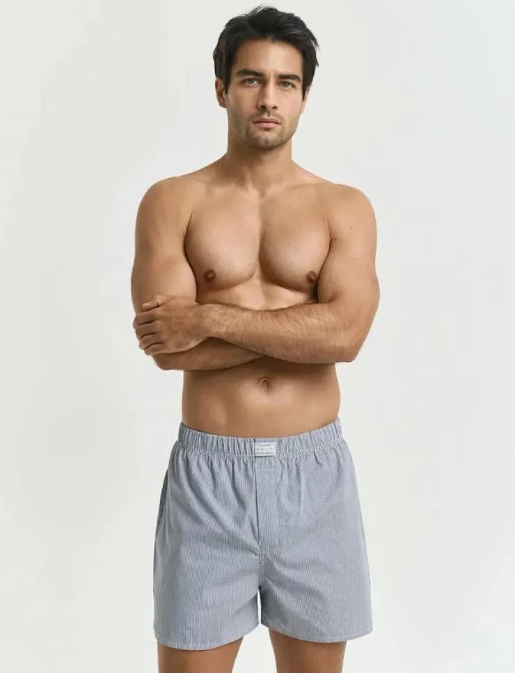 GANT STRIPE AND SOLID BOXER SHORTS 2-P - Boxershorts| Underkläder|Kalsonger
