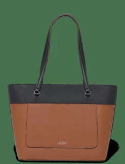 Lauren Ralph Lauren Striped Leather Medium Karly Tote Bag - Shoppers|Kvinnor Shoppingväskor & Totes|Handväskor