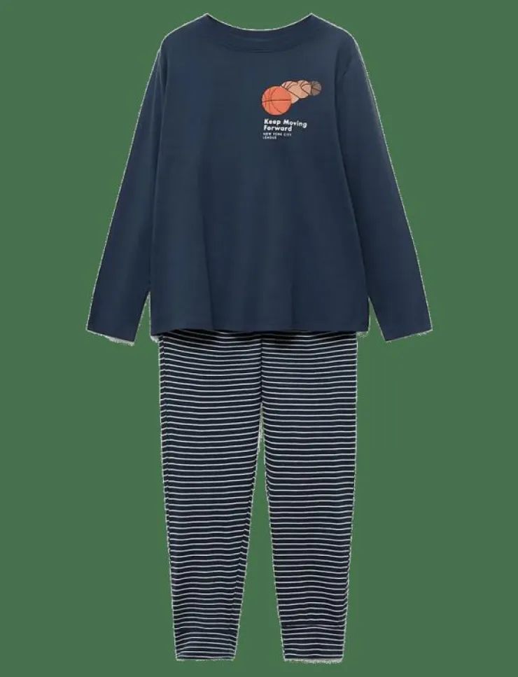 Mango Striped long pyjamas - Set|Barn Sovplagg