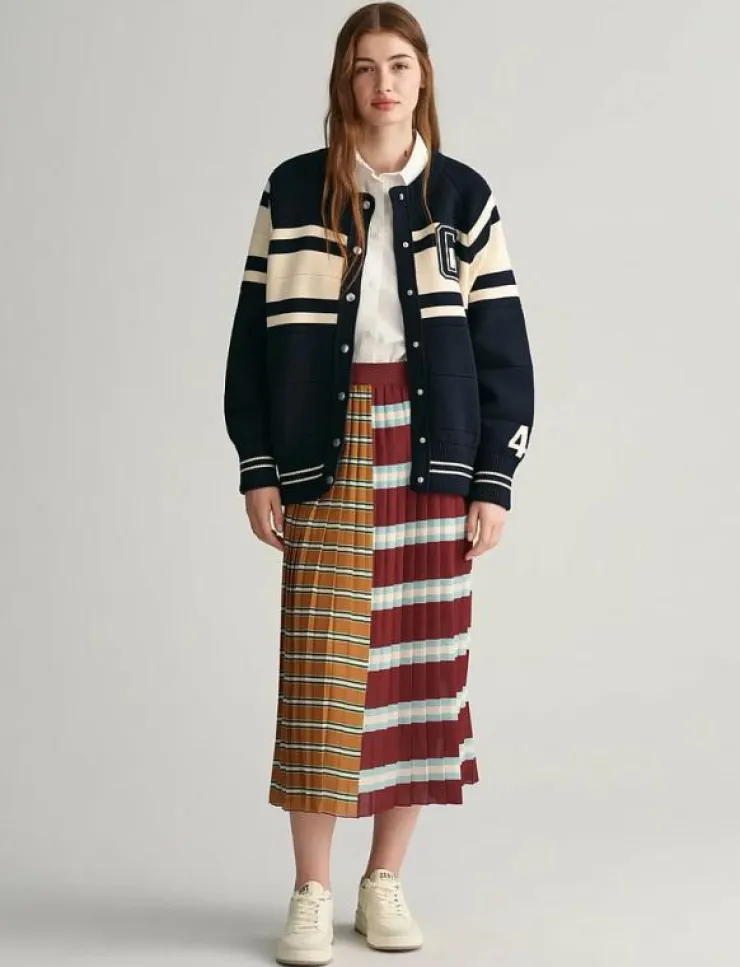 Kvinnor GANT Kjolar|STRIPED PLEATED SKIRT - Maxikjolar