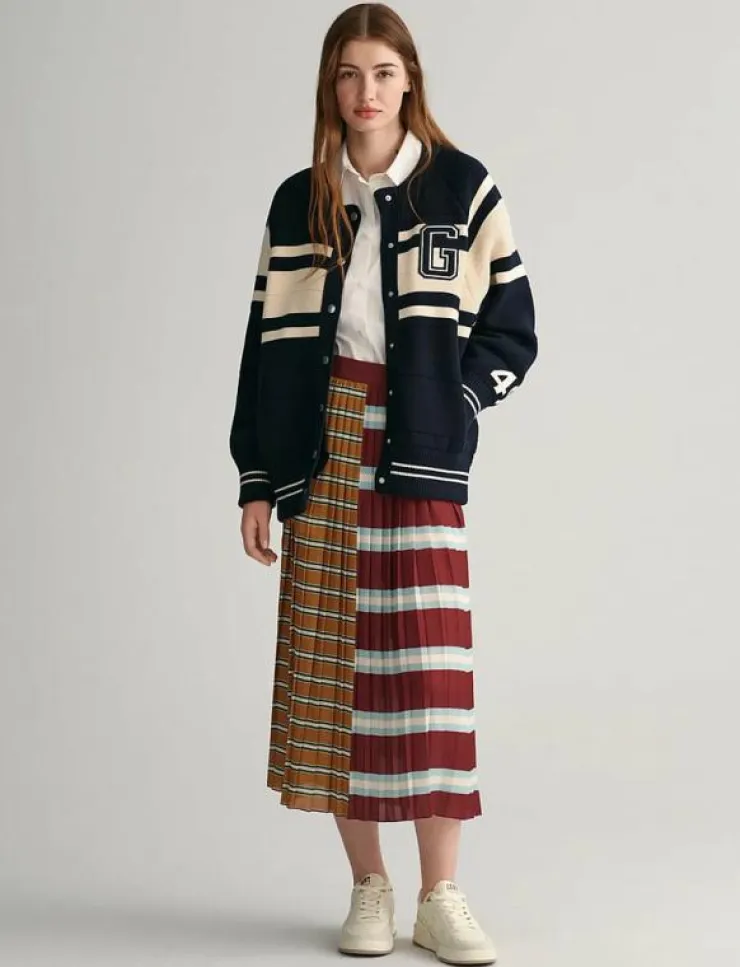 Kvinnor GANT Kjolar|STRIPED PLEATED SKIRT - Maxikjolar