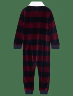 Ralph Lauren Baby Striped Velour Rugby Coverall - Långärmad bodysuit|Barn Bodysuits