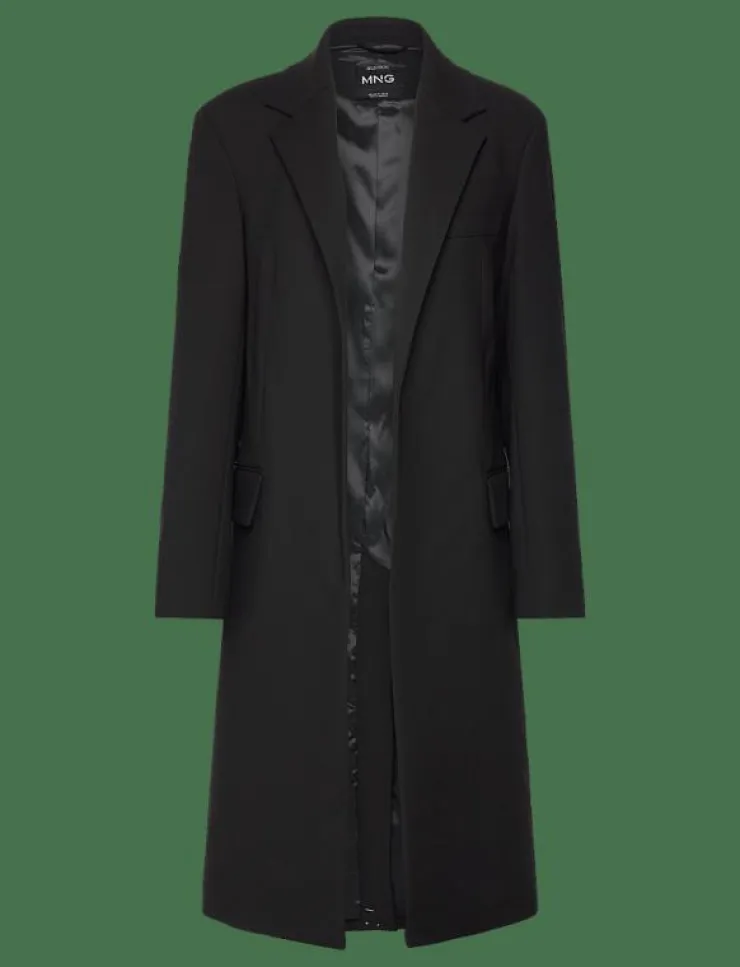 Mango Structured double fabric coat with belt - Ullkappor|Kvinnor Jackor & Kappor