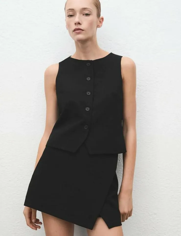 Mango Suit waistcoat with buttons - Stickade västar|Kvinnor Västar