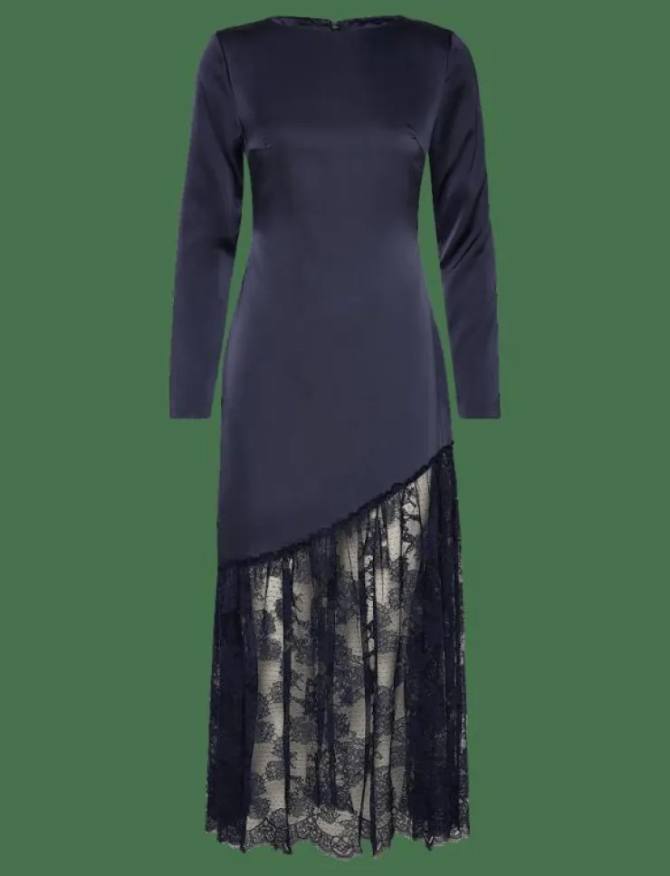Malina Suki Diagonal Cut Lace Midi Dress - Midiklänningar|Kvinnor Klänningar