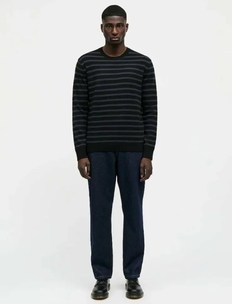Mads Nørgaard Super Wool Karsten Stripe Knit - Rundhalsad| Stickat