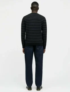 Mads Nørgaard Super Wool Karsten Stripe Knit - Rundhalsad| Stickat