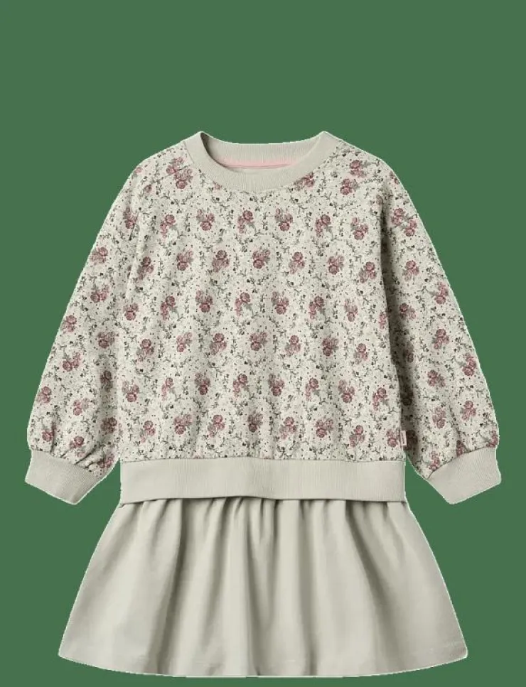 Barn Wheat Klänningar & Kjolar|Sweat Dress L/S Maggie - Långärmade vardagsklänningar