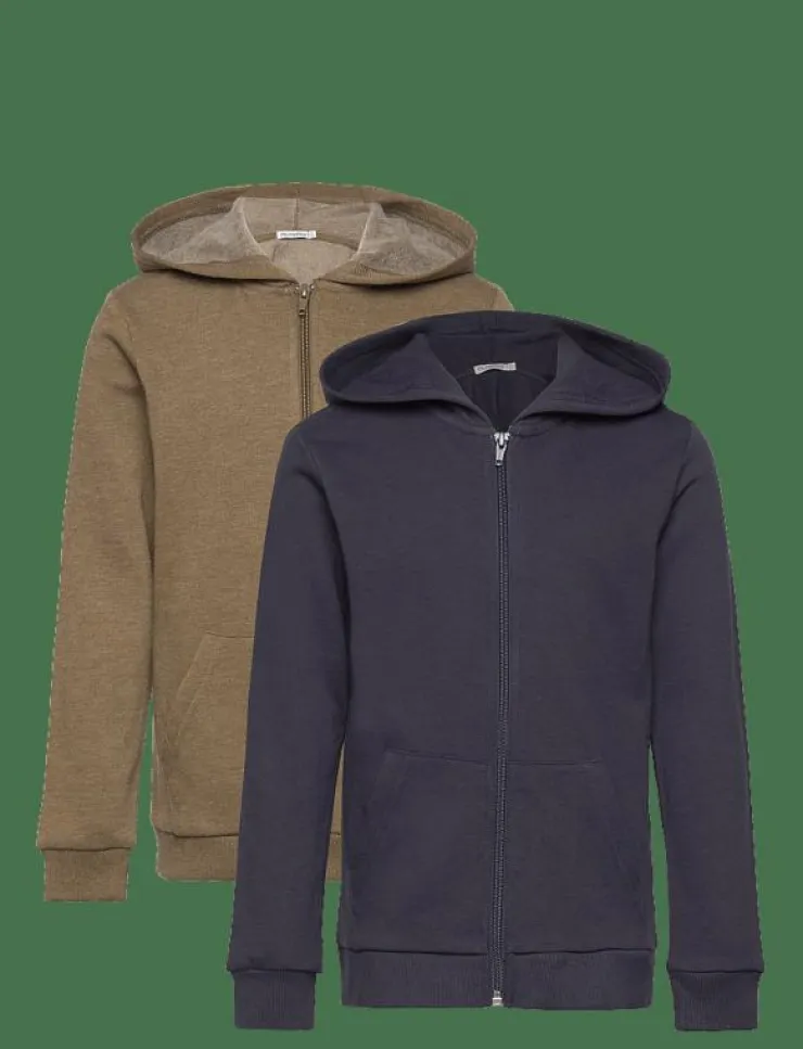 Minymo Sweat Jacket w. hood (2-pack) - Huvtröjor|Barn Flerpack