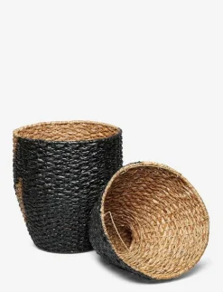 Bloomingville Förvaring|Tazia Basket w/Lid, Black, Bankuan Grass - Förvaringskorgar
