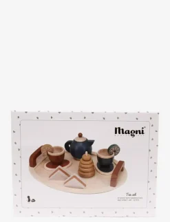Barn Magni Toys Leksakskök & Tillbehör|Tea set with tray in FSC wood - Leksakskök & Tillbehör