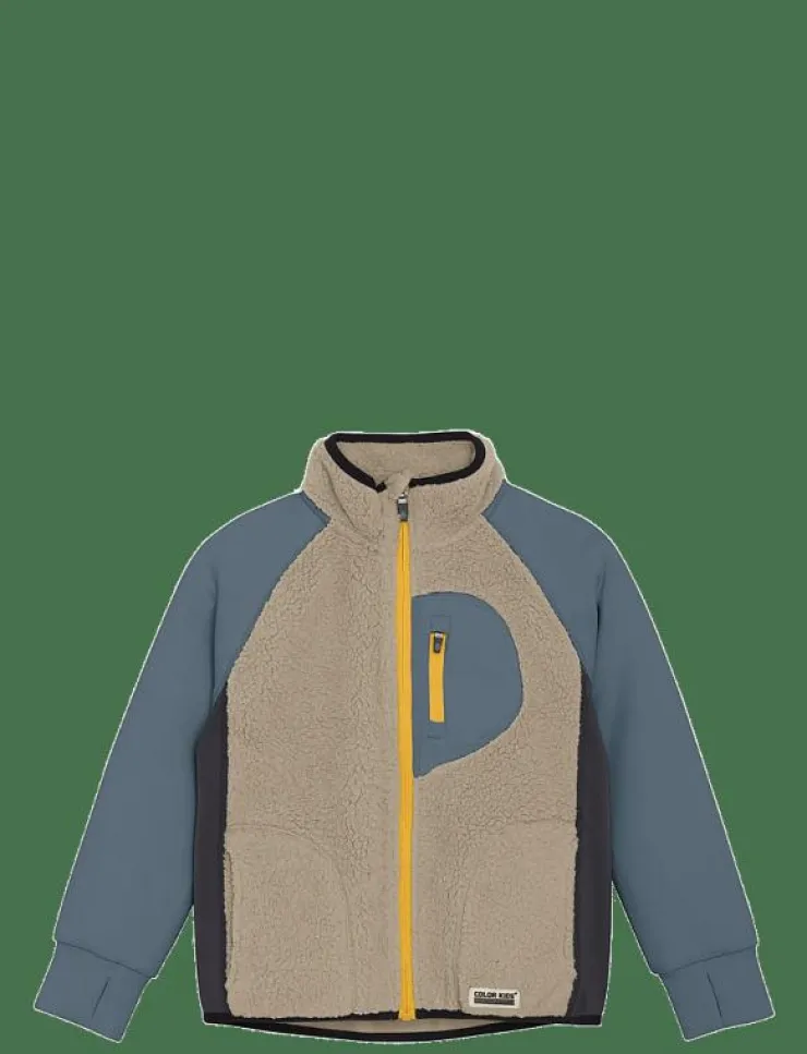 Barn Color Kids Fleecekläder|Teddy Jacket W. Fleece Sleeves - Jackor