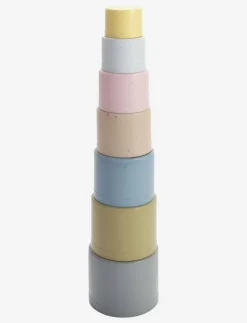 Barn Dantoy Babyleksaker|Babyleksaker|TINY BIO PLAY CUPS - 6+ MONTHS - Stapelbara klossar