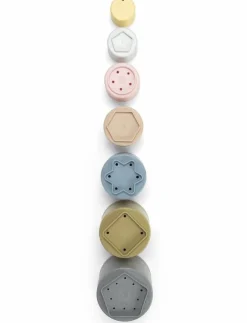 Barn Dantoy Babyleksaker|Babyleksaker|TINY BIO PLAY CUPS - 6+ MONTHS - Stapelbara klossar