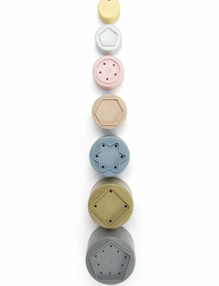 Barn Dantoy Babyleksaker|Babyleksaker|TINY BIO PLAY CUPS - 6+ MONTHS - Stapelbara klossar