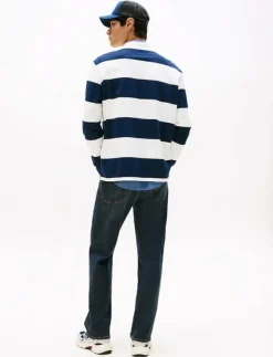 Tommy Jeans TJM RLX STRIPE RUGBY - Långärmade pikéer| Pikéer