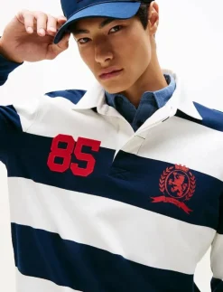 Tommy Jeans TJM RLX STRIPE RUGBY - Långärmade pikéer| Pikéer