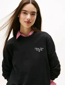Kvinnor Tommy Jeans Sweatshirts|TJW REG ESS LOGO 1 CREW EXT - Sweatshirts