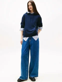 Kvinnor Tommy Jeans Sweatshirts|TJW REG LINEAR HOODIE EXT - Huvtröjor