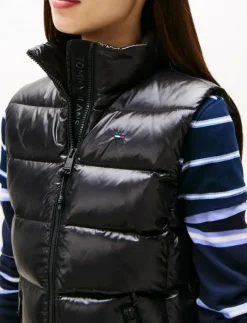 Kvinnor Tommy Jeans Västar|TJW SLIM ZIP PRINT DOWN VEST - Vadderade västar