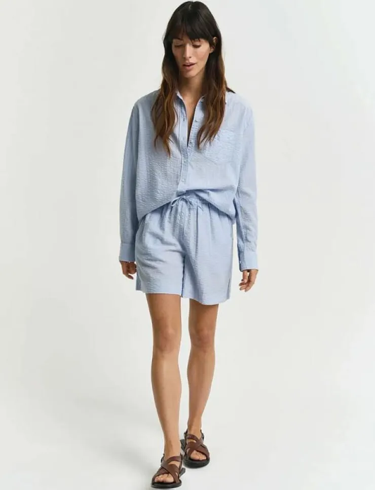 Kvinnor GANT Shorts|TONAL STRIPED SEERSUCKER SHORTS - Casual shorts