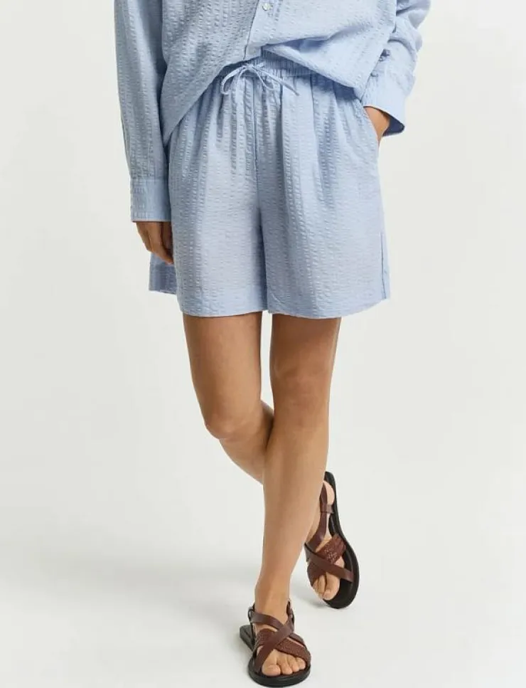 Kvinnor GANT Shorts|TONAL STRIPED SEERSUCKER SHORTS - Casual shorts