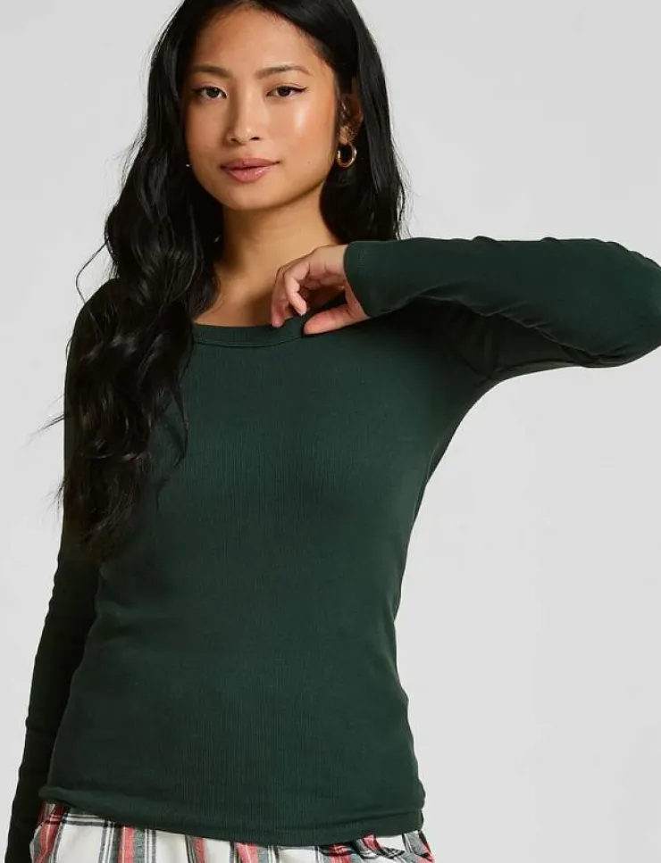 Hunkemöller TOP LS CREW RIB COTTON - Överdelar|Kvinnor Pyjamas & Loungewear