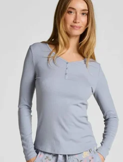 Hunkemöller TOP LS RIB MODAL HENLEY - Överdelar|Kvinnor Pyjamas & Loungewear
