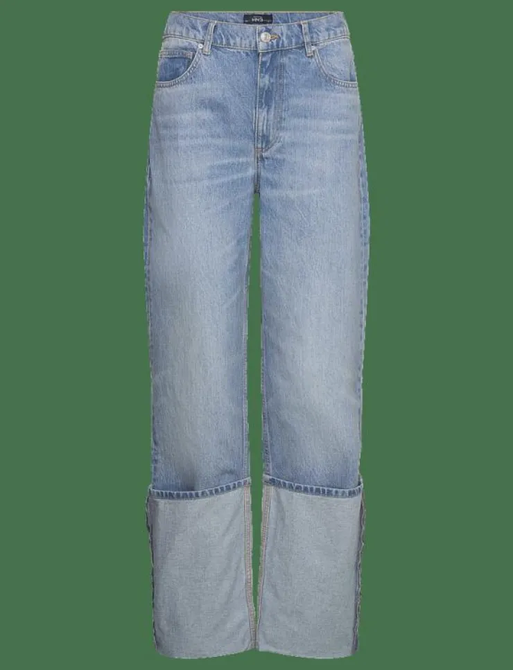 Mango Turned-up straight jeans - Straight jeans|Kvinnor Denimkläder|Jeans