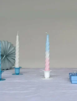 Kunstindustrien Twisted Candles, 6 piece box, multi colored - Kronljus| Ljus