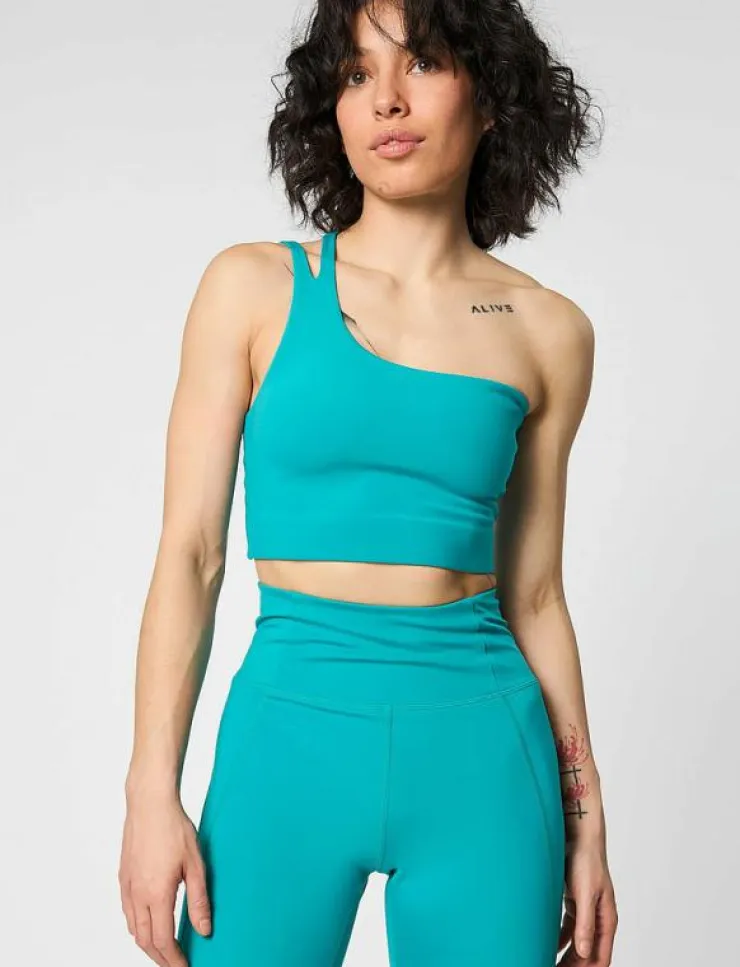 Girlfriend Collective Uma One Shoulder Bra - Sport BH:ar|Kvinnor Sport-Bh