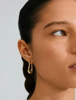 Pilgrim UNFOLD hoops gold-plated - Hoops|Kvinnor Smycken