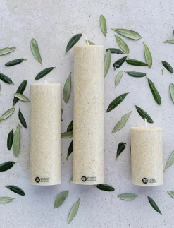 Kunstindustrien Ljus|Upcycled olive wax pillar candle - Blockljus