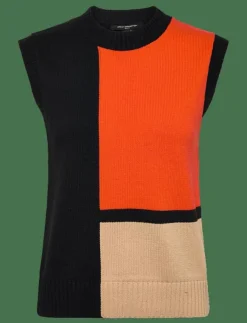 Kvinnor French Connection Västar|VARLI COLOUR BLOCKING KNIT VES - Stickade västar