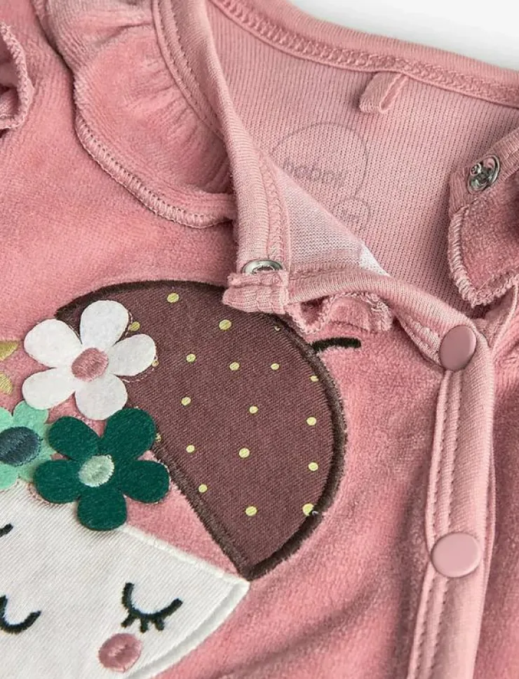 Boboli Velour play suit -BCI - Långärmad bodysuit|Barn Bodysuits