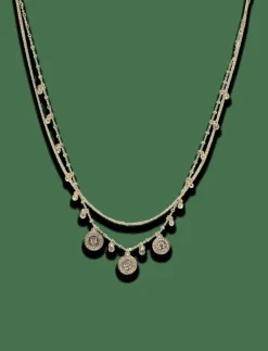 Kvinnor Pilgrim Smycken|VERONICA coins & crystal necklace gold-plated - Statementhalsband
