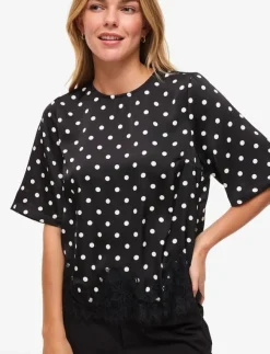 Kvinnor Vila Blusar & Skjortor|T-Shirts & Toppar|VIDOTA 2/4 LACE TOP - T-shirts