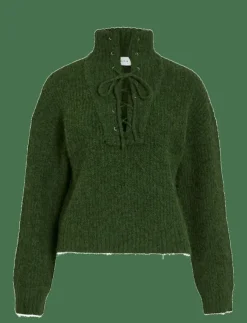 Kvinnor Vila Plus Size & Curvy|Stickat|VIGLEEBA HIGH NECK L/S RIB KNIT TOP - Polotröjor