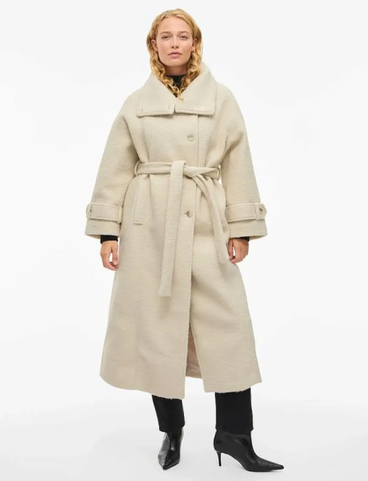 Vila VIKERA L/S COAT - Ullkappor|Kvinnor Plus Size & Curvy|Jackor & Kappor