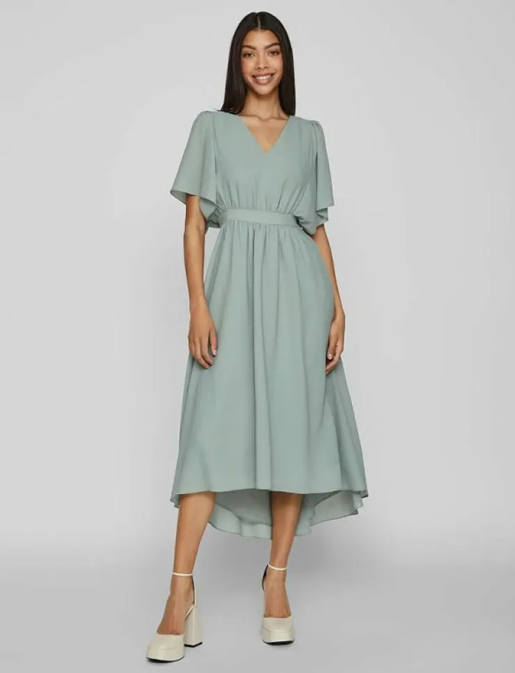 Kvinnor Vila Klänningar|VIMIRAGE 2/4 V-NECK ANKLE DRESS/BM/DC - Midiklänningar