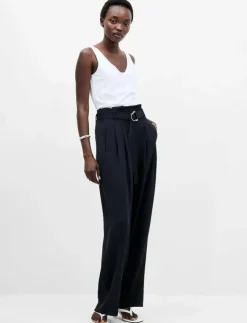Kvinnor French Connection Byxor|VINNIE D.RING BELTED TROUSER - Kostymbyxor