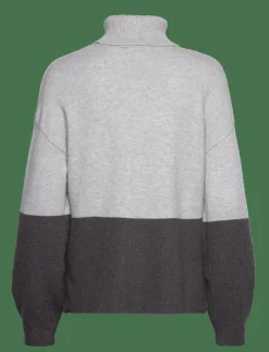Kvinnor Vila Kläder|VIRIL BLOCKING ROLL-NK L/S KNIT TOP-NOOS - Stickat