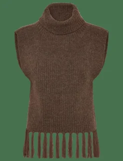 Kvinnor Vila Västar|VIZARIAH HIGH NECK PONCHO/KA - Stickade västar