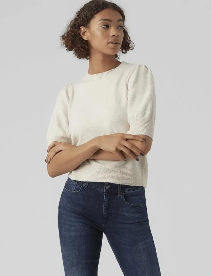 Vero Moda VMDOFFY 2/4 O-NECK PULLOVER GA NOOS - Stickat|Kvinnor Kläder