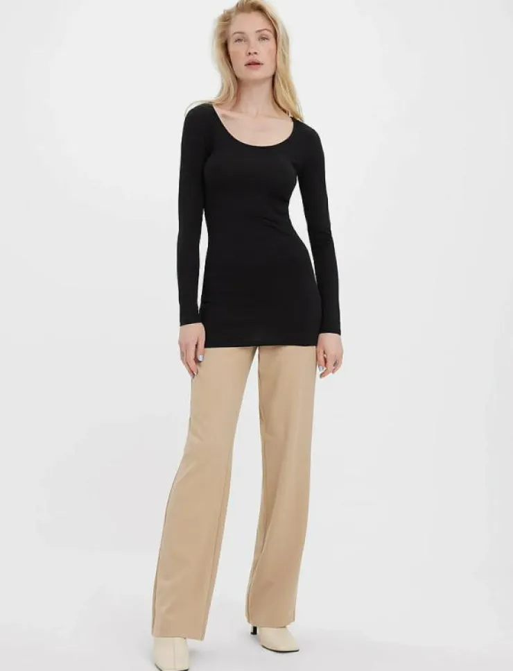 Kvinnor Vero Moda Kläder|Plus Size & Curvy|VMMAXI MY LS SOFT LONG U-NECK NOOS - Långärmade toppar
