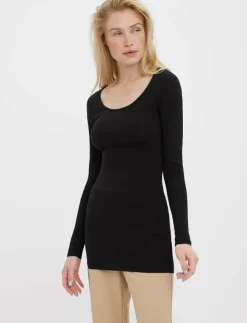 Kvinnor Vero Moda Kläder|Plus Size & Curvy|VMMAXI MY LS SOFT LONG U-NECK NOOS - Långärmade toppar